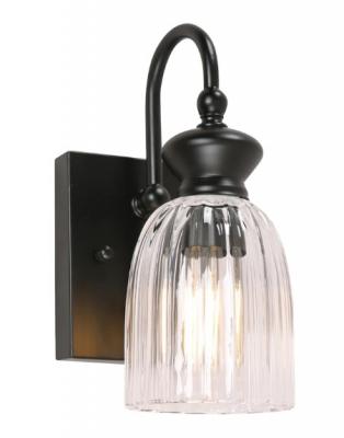 SINO Black Ellipse Clear Glass Shade Wall Light